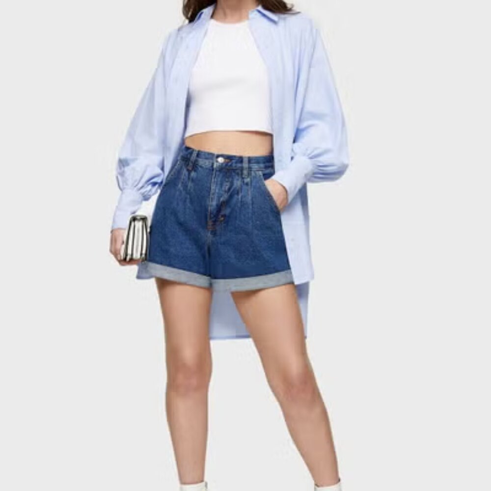Topshop Roll Hem Shorts - Size US 14